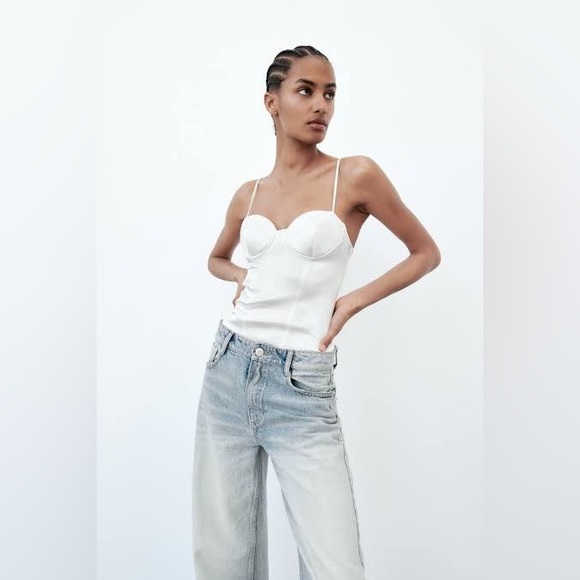 NEW ZARA SATIN EFFECT CORSET BODYSUIT SIZE M 4661/408 - Picture 12 of 15